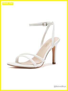 Strappy Ankle Strap High Heels Open Toe Sandals 3.5 Inch Heel Faux Leather